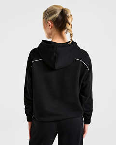 Conjunto Deportivo de Dos Piezas para Mujer, Sudadera con Capucha Negra y Pantalones Deportivos con Ribete, Personalizable con Logotipo, Transpirable, Alta Demanda - Product Image 3