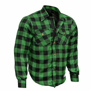 Camisa de Franela con Bolsillo de Parche y Dobladillo Curvo con Logotipo Personalizado, Camisas Casuales con Estampado a Cuadros para Hombre, 100% Algodón, Manga Larga, Transpirable - Product Image 4