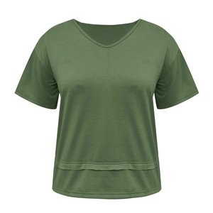 Camisetas de Talla Grande con Hombros Caídos y Manga Corta para Mujer, Estilo Casual de Verano, Cuello Redondo, Color Sólido, de Bangladesh Apparel - Product Image 5