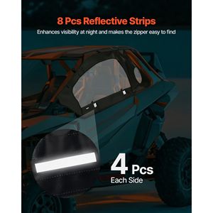 ประตูด้านบนสำหรับห้องโดยสารรถ Polaris RZR PRO XP/Turbo R ปี 2020-2024 ป้องกันลม ประตูด้านบนแบบนุ่มสำหรับรถ UTV พร้อมซิปแบบอัพเกรด - Product Image 6