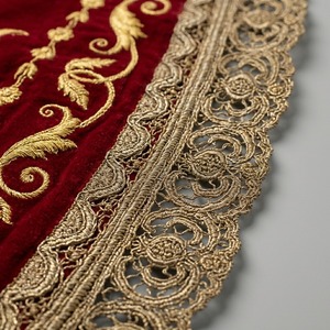 Custom Velvet Embroidered <b>Shawl</b> Solid Polyester Ethnic Winter <b>Wrap</b> with Sequin Border Eco-Friendly Customized Design - Product Image 2