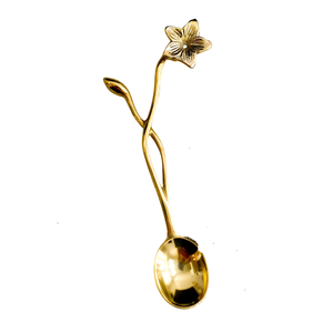 Cucharas de Postre y Té de Latón de Diseño con Mango Largo y Grabado Dorado para Uso en el Hogar, Hoteles y Bodas - Aptas para Lavavajillas, Artesanía - Product Image 4