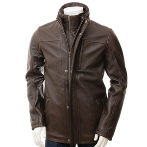 Veste en cuir pour homme, best-seller, mode streetwear hiver, imperméable, coupe-vent, respirante, unie, avec fermeture éclair, personnalisable - Product Image 4
