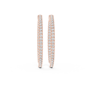 Juego de Aretes de Aro Simples en Oro Rosa de 18 Quilates con Diamantes Cultivados en Laboratorio con Baño de Rodio, Certificados por IGI, Lujosos para Uso Diario, Glamurosos para Mujer - Product Image 1