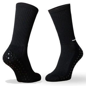 Anti Slip Crew <b>Socks</b> for Running with Grip Pads <b>Black</b> Non-Slip Athletic <b>Socks</b> for Men and Women Summer Sports Wear - Product Image 6
