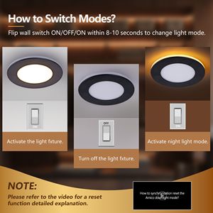 Lot de 6 spots LED encastrables noirs de 4 pouces, dimmables, 3000K, 800LM, 9W, ultra-minces, sans boîtier - Product Image 3