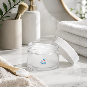 Pot cosmétique rond en plastique transparent de 80 ml avec couvercle à vis blanc pour l'emballage des soins de la peau, fabricant au Vietnam - Product Image 5