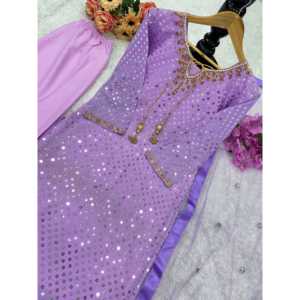 Conjunto de Traje de Fiesta para Mujer de Diseñador con Hermoso Dupatta, Parte Superior e Inferior - Product Image 2