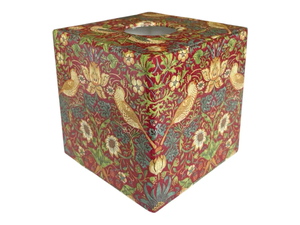 กล่องใส่กระดาษทิชชูไม้ลาย Strawberry Thief โดย blossom craft india - Product Image 1