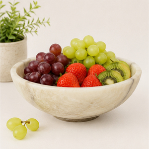 Bol en pierre naturelle de luxe, bol à fruits minimaliste en marbre, centre de table écologique pour la décoration de la maison et des hôtels - Product Image 2