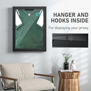 Cornice Espositiva per Maglia Sportiva Nero Intenso con Protezione UV, Montaggio a Parete, 28x35 Pollici - Product Image 5