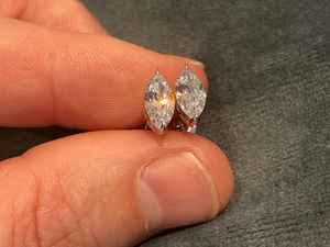 Pendientes de tuerca de moissanita con corte marquesa de gran venta para mujer, joyería elegante de plata 925 para regalo de boda o cumpleaños - Product Image 2