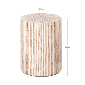 Mesa de centro con incrustaciones de perlas madre para el hogar, mueble con carcasa para mesita de noche, venta al por mayor - Product Image 4