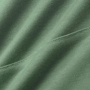 Sweat-shirt à capuche unisexe surdimensionné vert uni en coton tricoté, pull décontracté avec poche et manches à motifs, personnalisable - Product Image 4