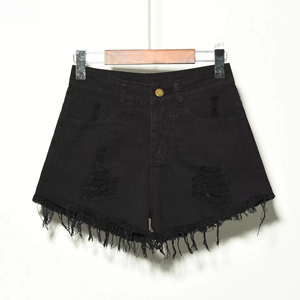 Shorts en jean extensibles déchirés pour femmes, grande taille, été, vente en gros - Product Image 4