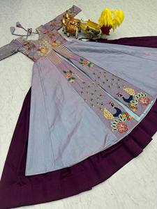 TOP LAHENGA MODERN PARTY FLOOR-LENGTH REGULAR FIT QUICK DRY THREAD SEQUNCE EMBROIDERY WORK SUIT - Product Image 6