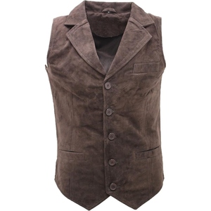 Chaleco de Motocicleta para Hombre en Cuero de Cabra Genuino con un Corte Tradicional Diseñado para Comodidad en el Uso Diario - Product Image 1