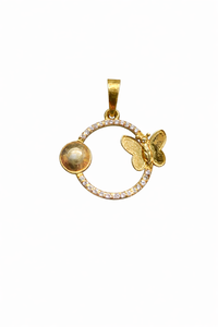 Collier pendentif papillon en argent sterling 925 plaqué or 18 carats fait main avec diamants - Product Image 6