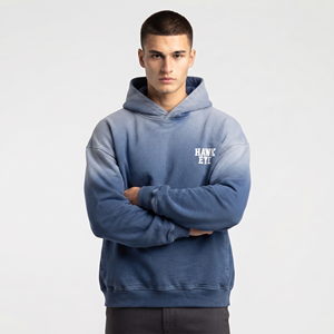 Sweat à capuche pour homme Sun Fade, surdimensionné, lourd, streetwear, impression personnalisée, logo, vente en gros, haute qualité - Product Image 6