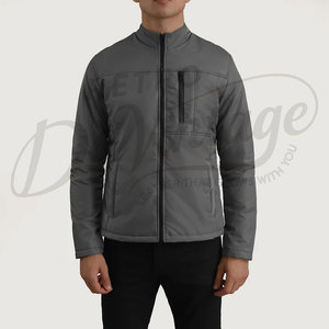 Blouson bomber gris personnalisé léger pour homme, coupe ajustée, coupe-vent décontracté, col montant, fermeture éclair, vêtements de sport et de mode pour l'extérieur - Product Image 2