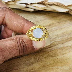 2026 Latest Moonstone <b>Ring</b> Boho Floral <b>Statement</b> <b>Ring</b> Women Brass Gold Plated Jewelry 18k Gold Plated Boho Floral Wholesale <b>Ring</b> - Product Image 4