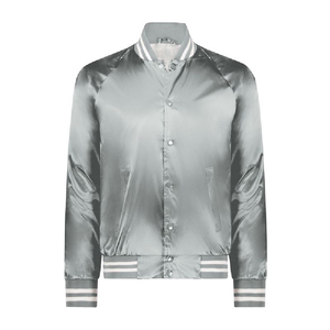 Chaqueta Bomber de Seda Satinada de Alta Calidad para Hombre, Chaqueta Bomber Acolchada de Satén, Chaqueta Bomber Casual Personalizada con Cuello Alto Bordado - Product Image 1