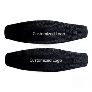Bandeau de sport noir tissé personnalisé avec logo, largeur 4,5 cm, antidérapant, couleur unie, ajustement universel pour l'exercice et toutes les saisons - Product Image 2