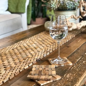 Eco Friendly Wooden Drink Coaster Set Reusable Cup <b>Mats</b> for Kitchen Dining and <b>Bar</b> At Best Price - Product Image 2