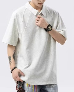 Camisa Polo Oxford de Algodón para Hombre, Manga Corta, Color Sólido, Cierre de Botones, Estilo Casual, Transpirable, Tejido, Largo Regular, OEM - Product Image 2