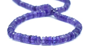 Cuentas de piedras preciosas de amatista con forma de neumático facetado natural, cuentas de piedra espaciadora Heishi con corte de rueda - Product Image 5