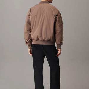 Men's Bomber <b>Jacket</b> Wind Water Resistant PU Zipper Closure Stand Collar Casual Winter Wear <b>Fleece</b> <b>Lining</b> Luminous - Product Image 1