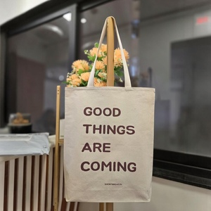 Wholesale Parvaaz Exports Llp Fashion Eco Friendly Cotton <b>Canvas</b> Medium Tote Bag Letter Custom Printed Reusable Shoulder Strap - Product Image 1
