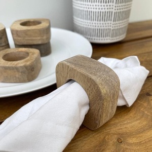 <b>Indian</b> Handmade Eco-Friendly Tissue Wooden Napkin <b>Rings</b> Tableware Kitchen Decor for Elegant Dining Home Restaurant Party Use - Product Image 1