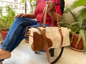 New Collection Cowhide Leather <b>Luggage</b> Bags Multi Uses Hair on Hide Fur Handmade Bag Unisex Travel Bag Big Size Multi Uses - Product Image 4