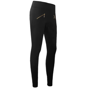 Leggings de yoga negros de cintura alta con cremalleras doradas, pantalones elásticos sin costuras de longitud completa para mujer - Product Image 5