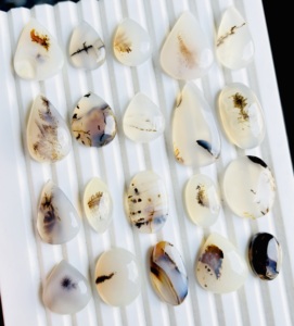 Lot en gros d'agates naturelles du Montana, formes variées, cabochons polis faits à la main, pierres précieuses en vrac pour la fabrication de bijoux, verre taillé fantaisie - Product Image 2