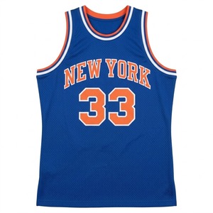 Camiseta de Baloncesto Personalizada con Nombre y Número para Hombre, Azul y Naranja, Estampada, Sin Mangas, Corte Regular, para Todas las Temporadas, 100% Poliéster, para Adultos - Product Image 2