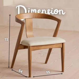 Modern Solid Wood <b>Dining</b> <b>Chair</b> Minimalist Upholstered Seat Scandinavian Style - Product Image 4