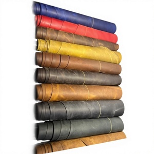 High Quality Polished Windproof Cowhide Ostrich Crunch <b>Leather</b> <b>Sheet</b> Split <b>Leather</b> Craft Home Decor Shoe Accessories Indian - Product Image 1