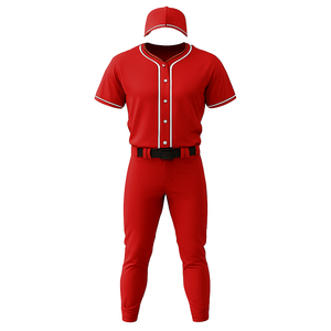 Uniforme de Béisbol Personalizado de Fábrica OEM, Unisex, con Botones, Cuello en V, 100% Poliéster, Impresión Digital Personalizada - Product Image 4