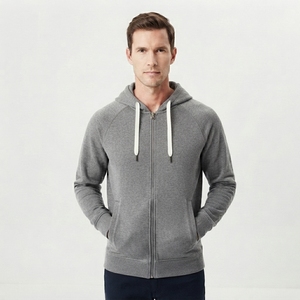Sweat-shirt à capuche zippé pour homme OEM ODM, logo personnalisé, pour usage quotidien, entraînement et loisirs - Product Image 2