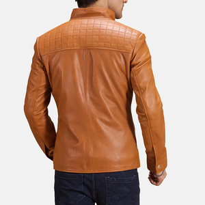 Chaqueta de Motociclista de Cuero Vacuno de Diseño Personalizado para Hombre, Estilo Urbano, Transpirable, con Cuello Alto, para Invierno - Product Image 4