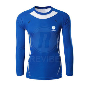 เสื้อแรชการ์ดแขนยาวสำหรับผู้ชาย ผลิตจากโพลีเอสเตอร์ 100% ทนทาน เป็นมิตรกับสิ่งแวดล้อม พร้อมเนื้อผ้ายืดหยุ่น ชุดกีฬาที่ใช้งานได้ยาวนาน - Product Image 4
