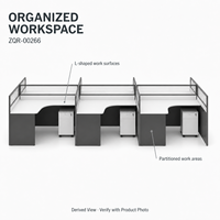 Poste de travail de bureau moderne en forme de L pour 6 personnes, cloisons, armoires mobiles, mobilier de bureau modulaire 4260 mm ArchieLeap ZQR-00266