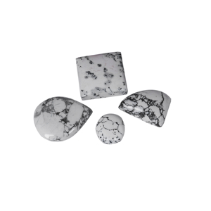 Cabochon en howlite blanche, pierre précieuse naturelle semi-précieuse en vrac pour la fabrication de bijoux, forme libre, vente en gros - Product Image 1