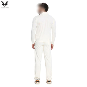 Uniforme de cricket durable, léger, respirant et à séchage rapide pour adultes, couleur blanc pur, 100% polyester, vêtements de sport, logo personnalisé - Product Image 2