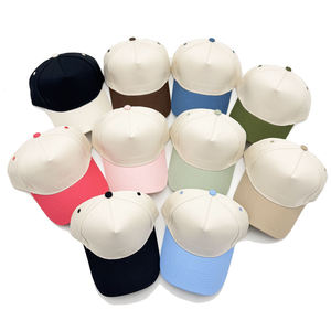 Casquette de baseball en coton bicolore à 5 panneaux personnalisée en gros avec logo personnalisé, casquette de sport unisexe - Product Image 5