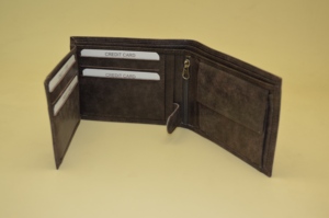 Factory Price Real Leather <b>Mens</b> <b>Wallet</b> with Coin Pocket Brown Color Bifold <b>Wallet</b> - Product Image 2