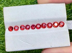 Saphirs orange naturels de forme ronde, pierres précieuses en vrac pour la création de bijoux, bagues, pendentifs, boucles d'oreilles, haute qualité - Product Image 5