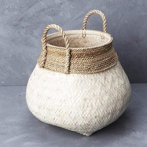 Cestas de Bambú Gris al por Mayor, Contenedores de Almacenamiento para el Hogar y Jardín, Organizador de Cocina Tejido, Cesta Grande para Ropa y Artículos del Hogar - Product Image 3